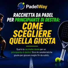 Uomo gioca a padel, con racchetta in mano. Guida alla scelta della forma racchetta padel ideale per principianti di destra.