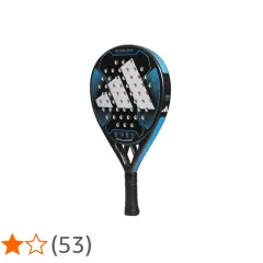 Racchetta da padel Adidas RX 2000 LIGHT, nera e blu, con logo Adidas bianco. Valutazione 4,1 stelle.