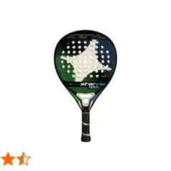Racchetta da padel StarVie Aquila Space 2.0 con design a stella e colori verde/blu.