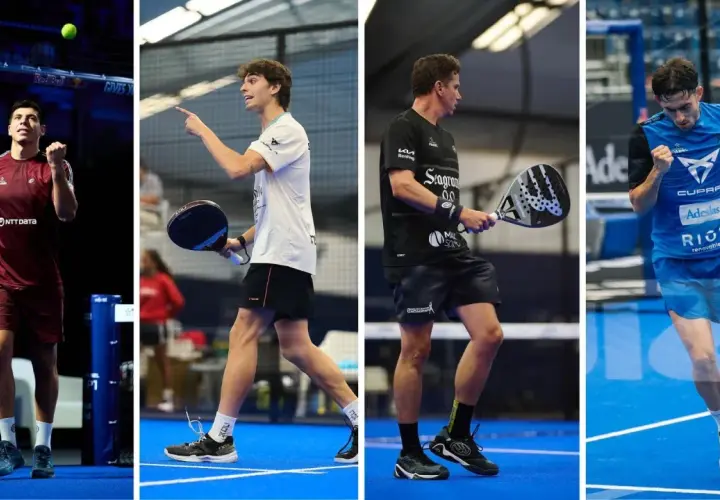 Giocatori di padel in azione, pronti a formare nuove coppie per la competizione.
