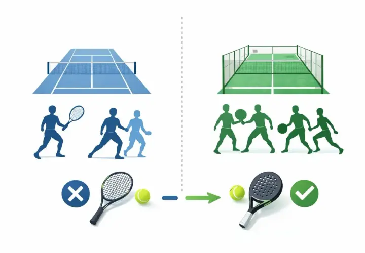 Confronto tra campi da tennis e da paddle. Il paddle è più divertente e sociale.