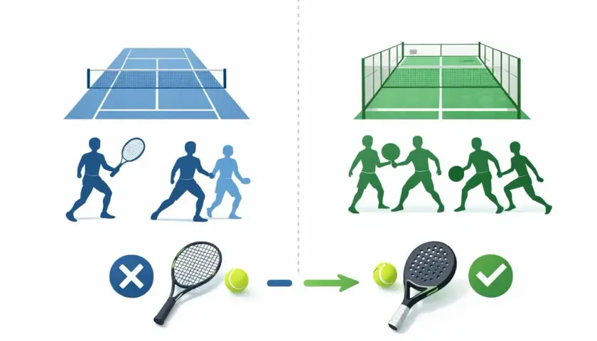 Confronto tra campi da tennis e da paddle. Il paddle è più divertente e sociale.