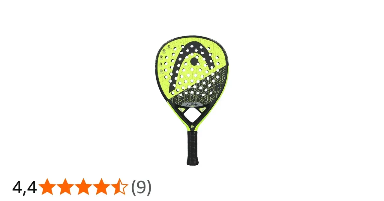 Racchetta da padel HEAD Graphene 360 Alpha, con design audace giallo fluo e nero, pronta per dominare il campo.